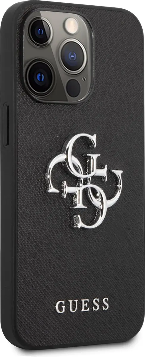 GUESS Saffiano Back Case - iPhone 13 Pro - Zwart