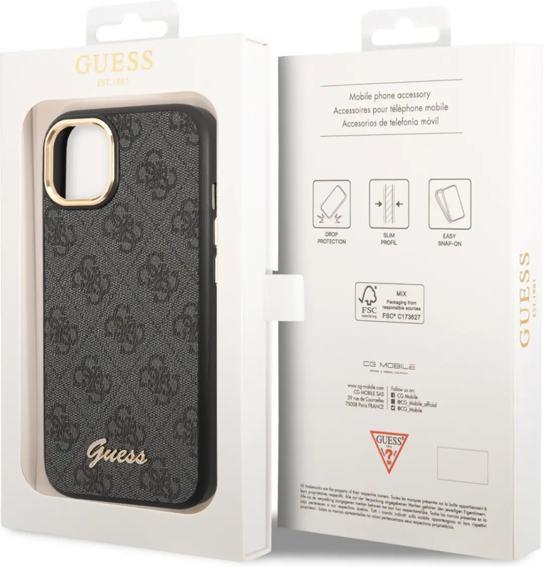 GUESS Telefoonhoesje iPhone 14 Plus - Grijs - MagSafe