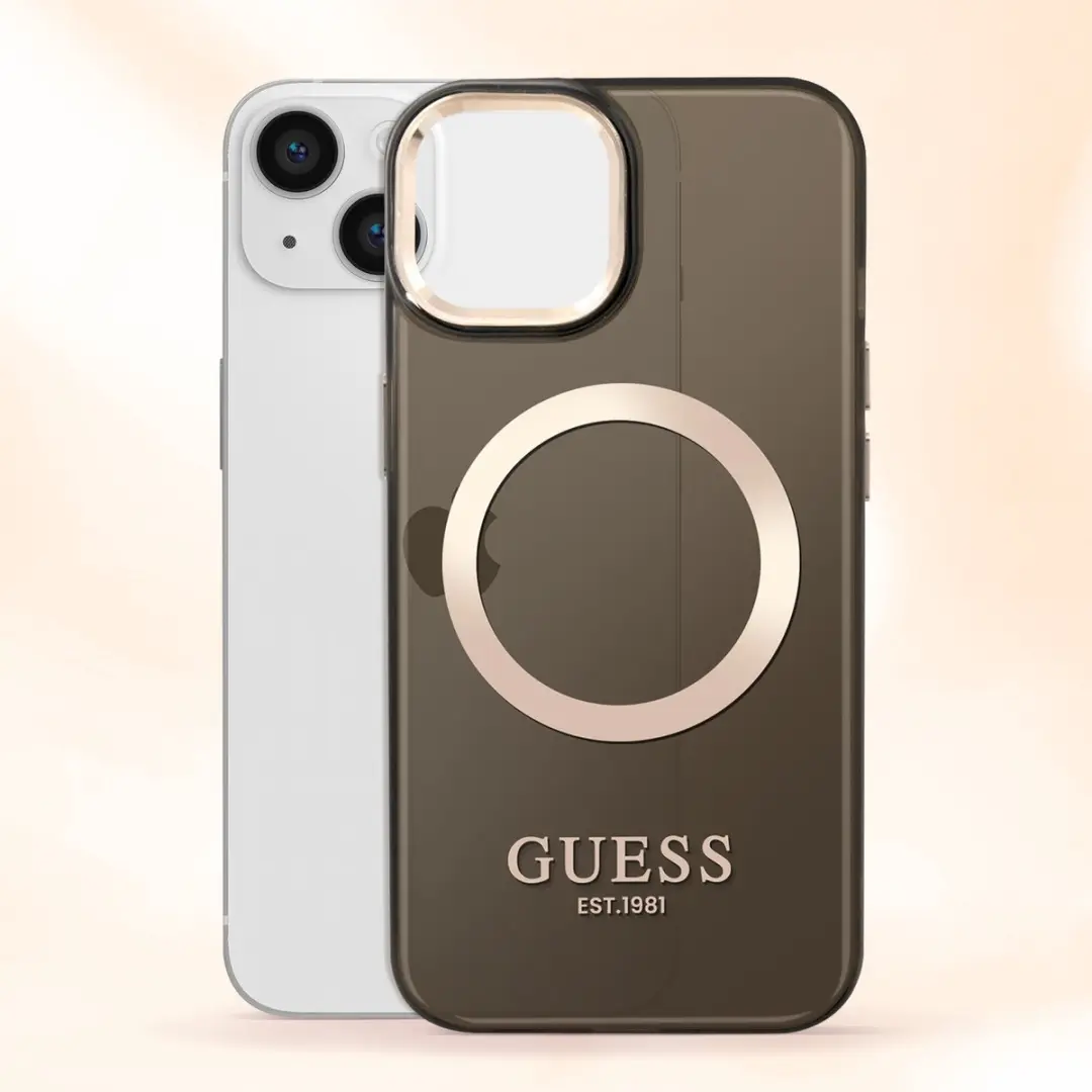 GUESS iPhone 14 Plus Smartphonehoesje - Zwart - MagSafe