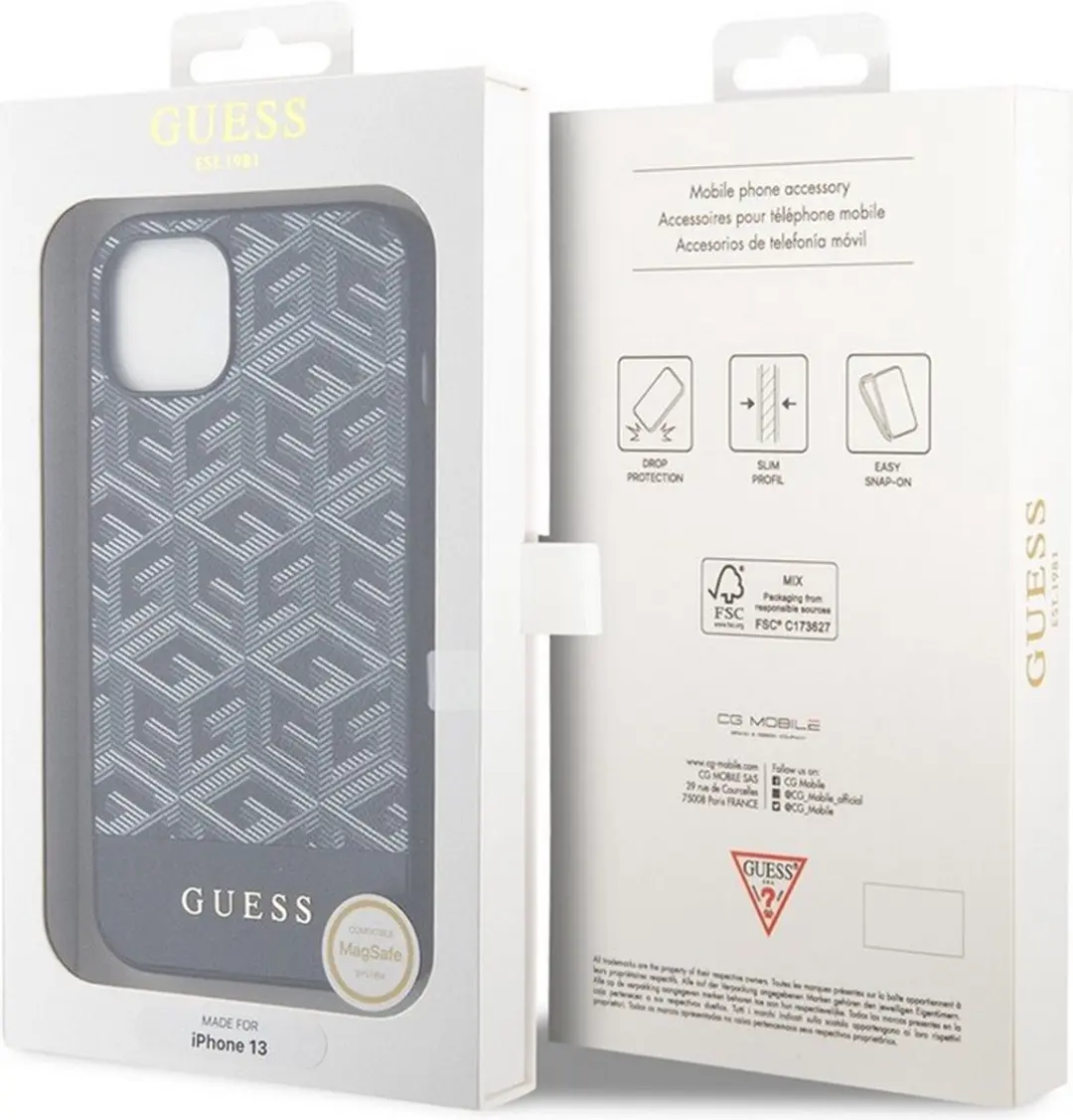 Guess G-Cube MagSafe Hoesje - iPhone 13 - Zwart