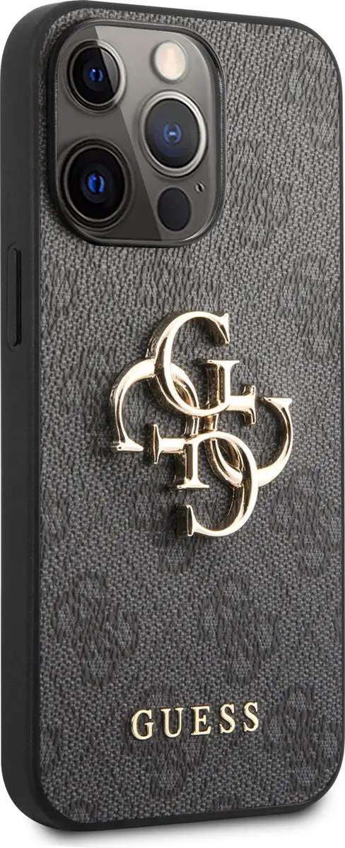 GUESS Golden Logo iPhone 13 Pro Hoesje - Grijs