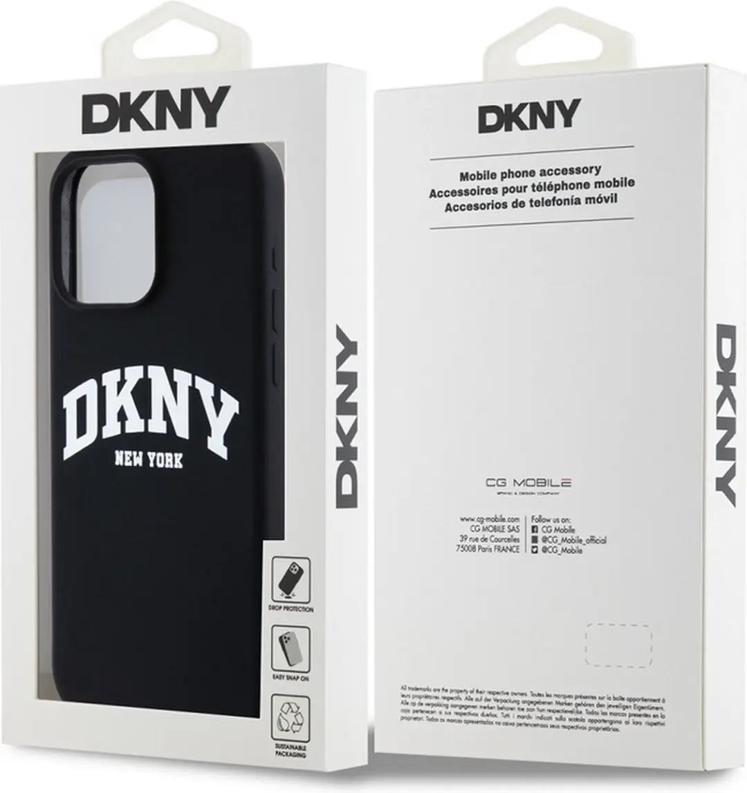 DKNY Silicone Arch Logo Back Case - iPhone 14 Pro Max - Zwart