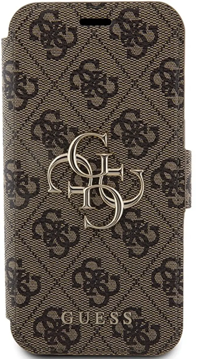 GUESS 4G Metal Logo Book Case - iPhone 15 Pro - 3 Stuks - Bruin
