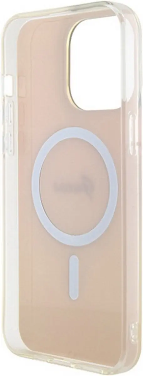 GUESS Iridescent Script Back Case - iPhone 15 Pro Max MagSafe Roze