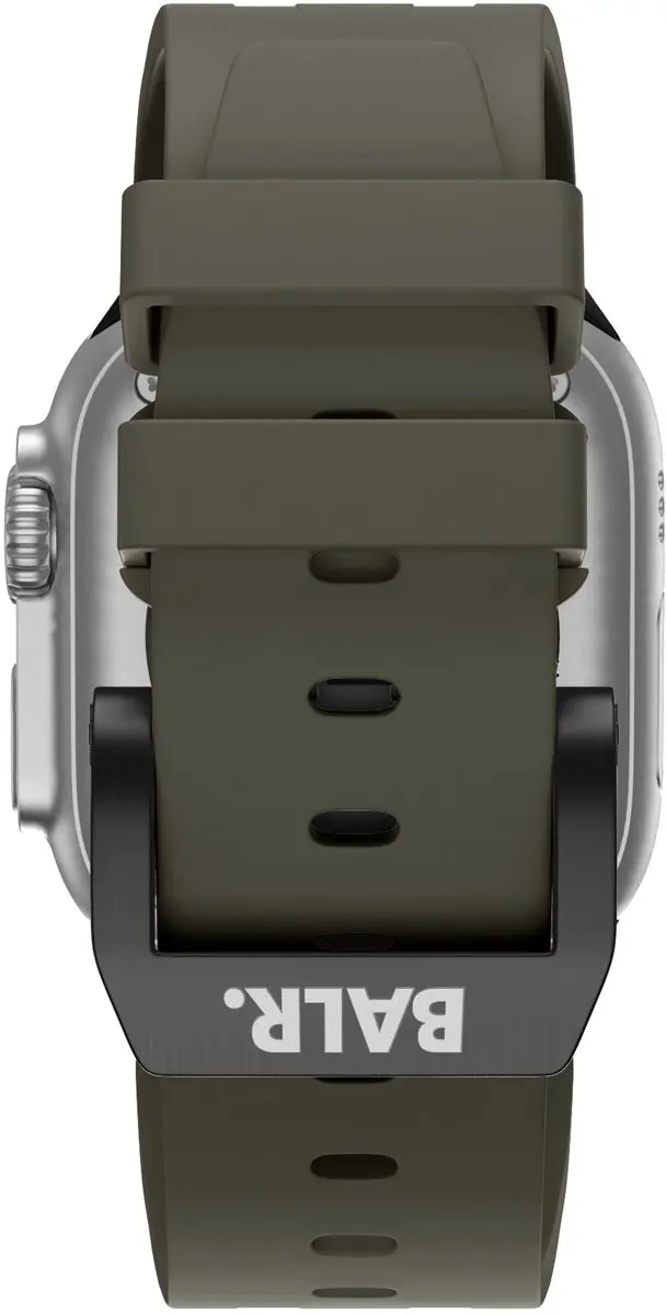 BALR Liquid Siliconen Bandje Apple Watch 44/45/49mm - Bruin/Zwart