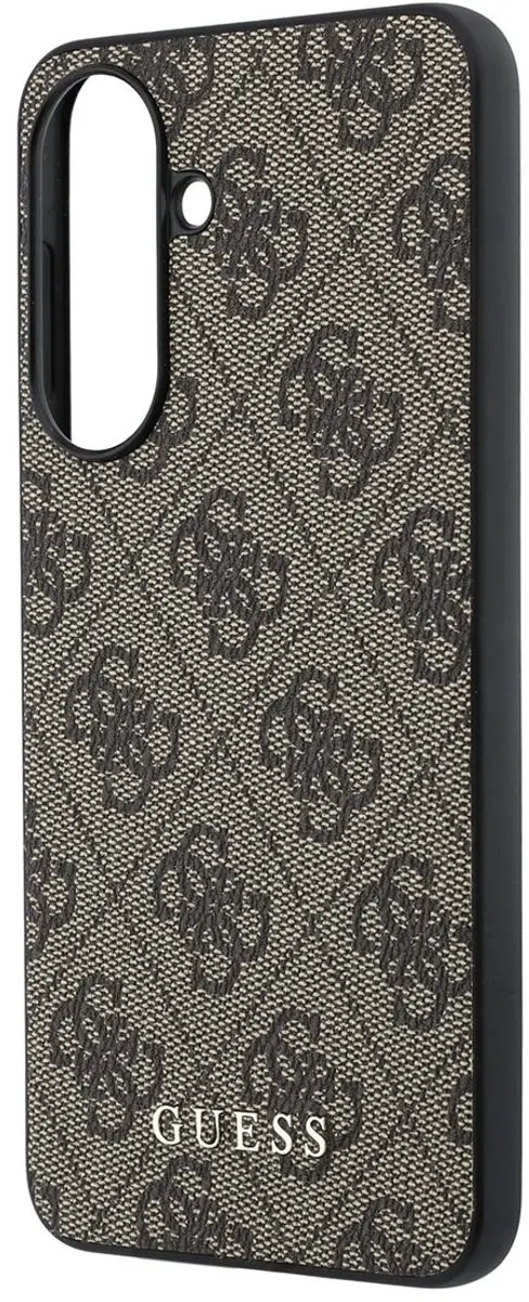GUESS Hoesje Samsung Galaxy A57 - Bruin - 4G Print & Gouden Bedel