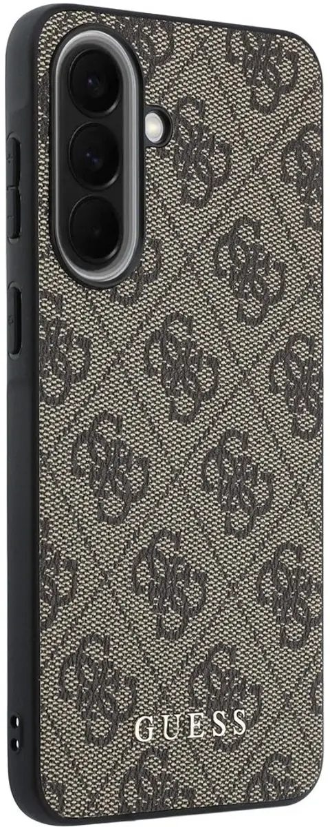 GUESS Hoesje Samsung Galaxy A57 - Bruin - 4G Print & Gouden Bedel
