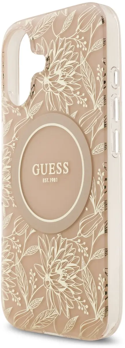 Guess IML Flowers Allover iPhone 17 Hoesje - Roze - MagSafe