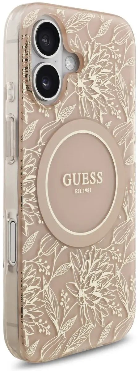 Guess IML Flowers Allover iPhone 17 Hoesje - Roze - MagSafe - afbeelding 6 van 6