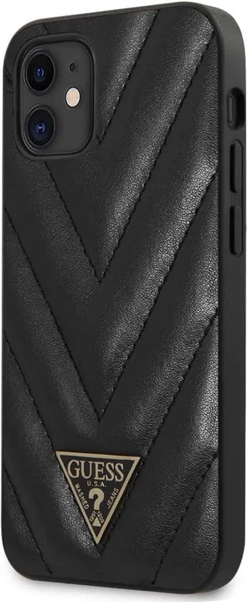 GUESS iPhone 12 Mini Hoesje - Effen Zwart - 6082