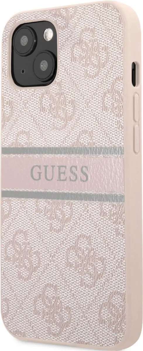 Guess Hardcase Backcover iPhone 13 Mini - Roze Stripe - 3666339023676