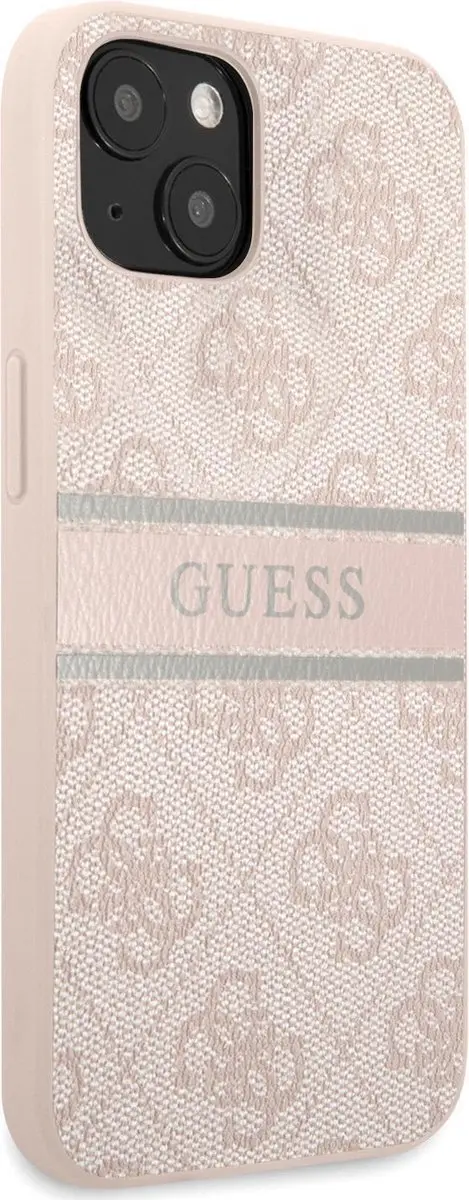 Guess Hardcase Backcover iPhone 13 Mini - Roze Stripe - 3666339023676 - afbeelding 6 van 6