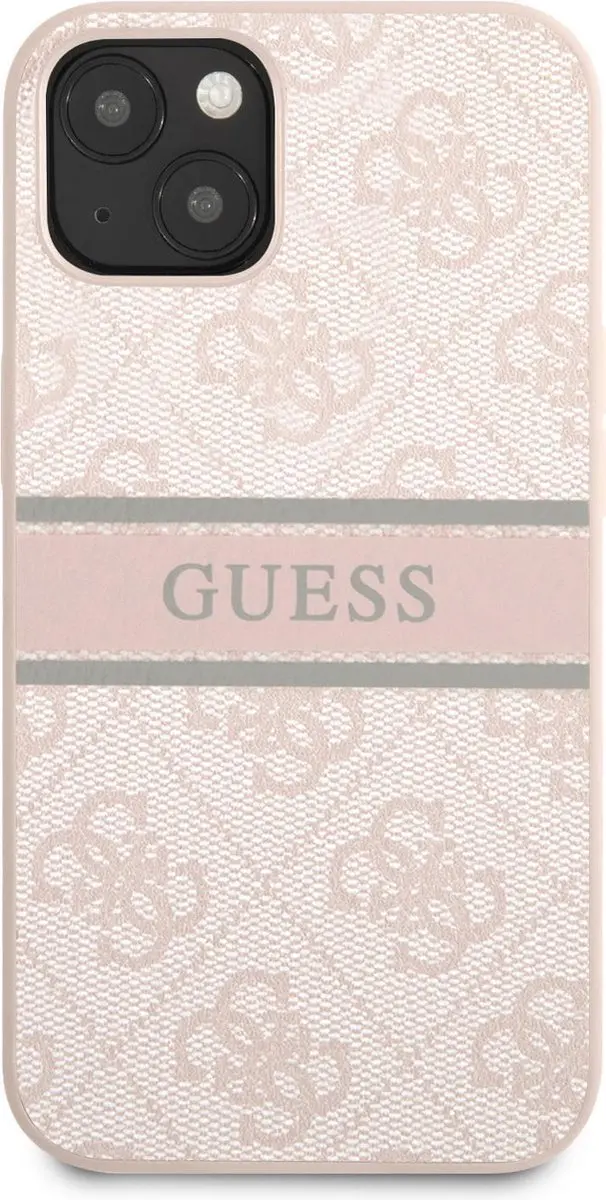 Guess Hardcase Backcover iPhone 13 Mini - Roze Stripe - 3666339023676