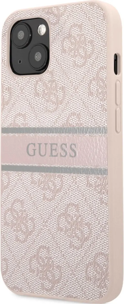 Guess Hardcase Backcover iPhone 13 Mini - Roze Stripe - 3666339023676