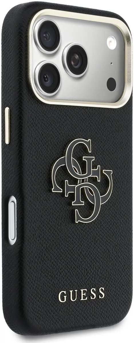Guess PU Resin Logo Backcover 14933 - iPhone 17 Pro Max - Zwart
