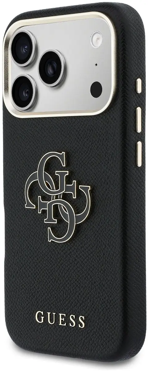 Guess PU Resin Logo Backcover 14933 - iPhone 17 Pro Max - Zwart
