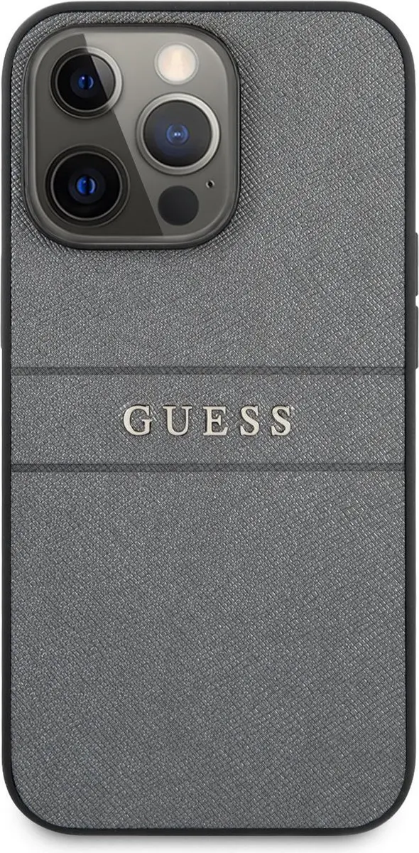 Guess Saffiano Backcase iPhone 13 Pro Max - Grijs - 7579