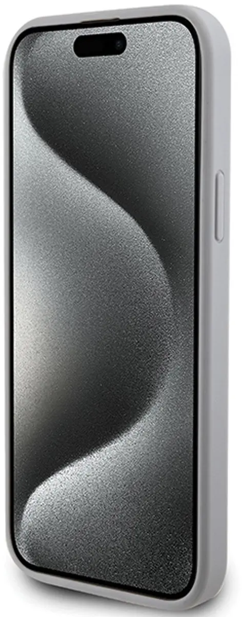 GUESS 4G Strass Metal Logo Back Case - iPhone 15 Plus - Zilver