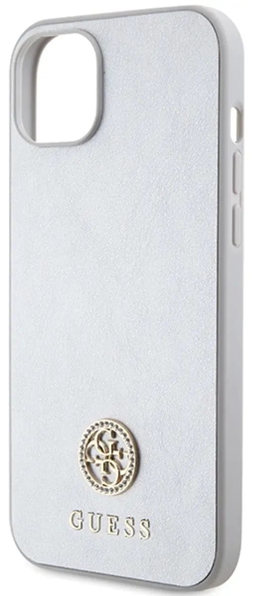 GUESS 4G Strass Metal Logo Back Case - iPhone 15 Plus - Zilver - afbeelding 6 van 6