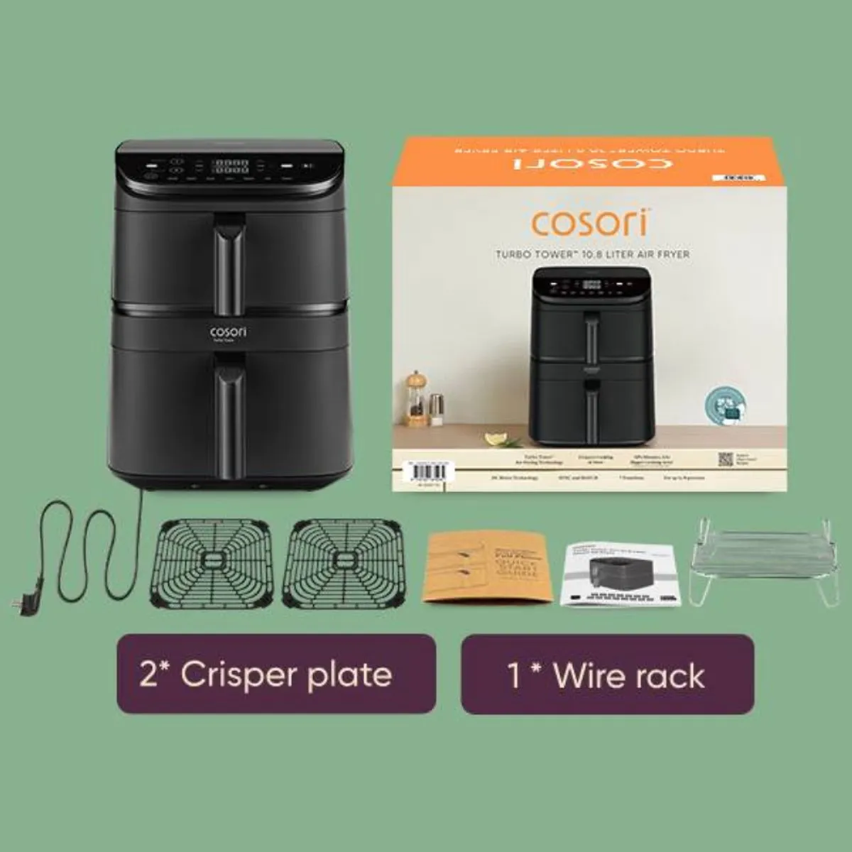 Cosori XXL Airfryer Turbo Tower 10.8L - 2630W