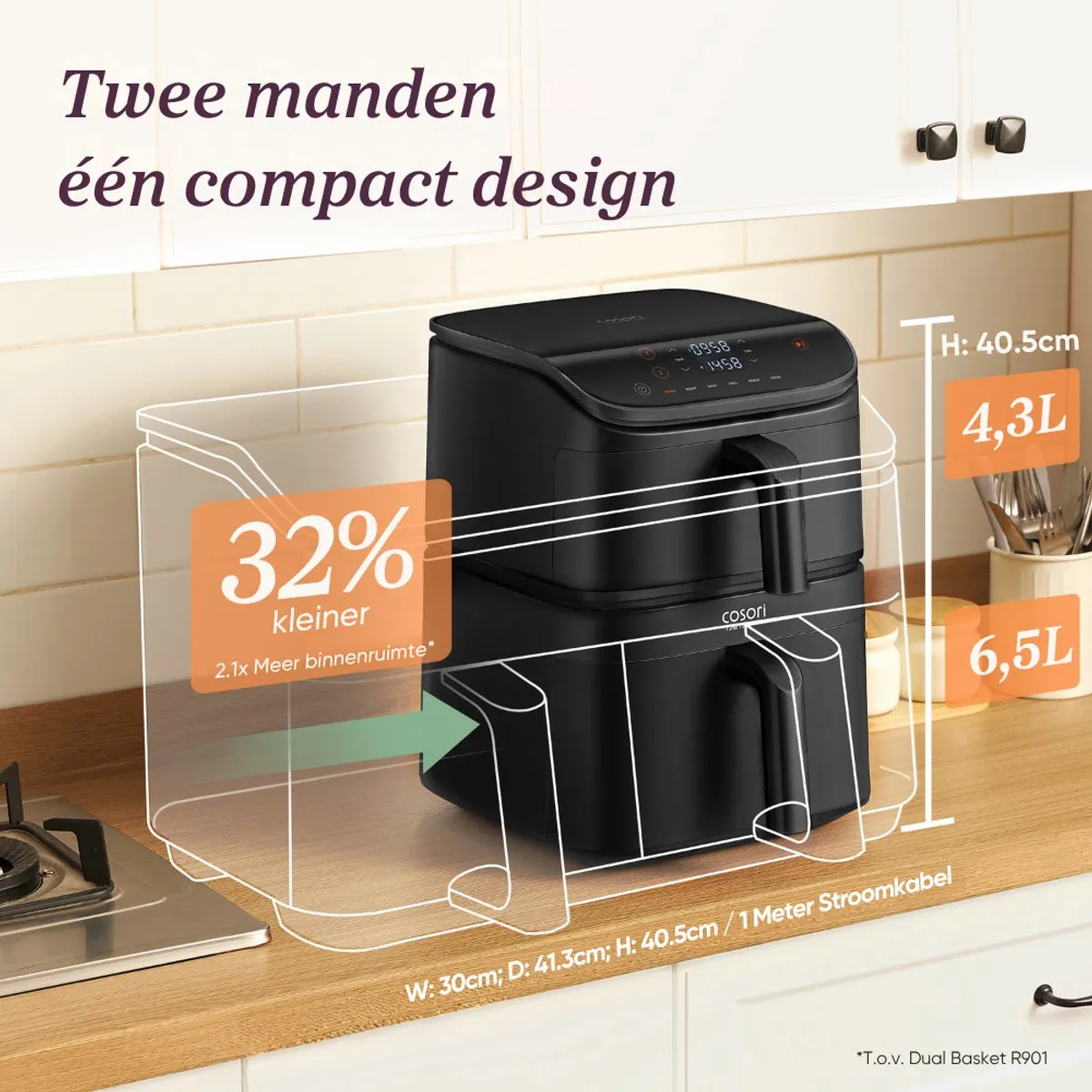 Cosori XXL Airfryer Turbo Tower 10.8L - 2630W - afbeelding 6 van 6