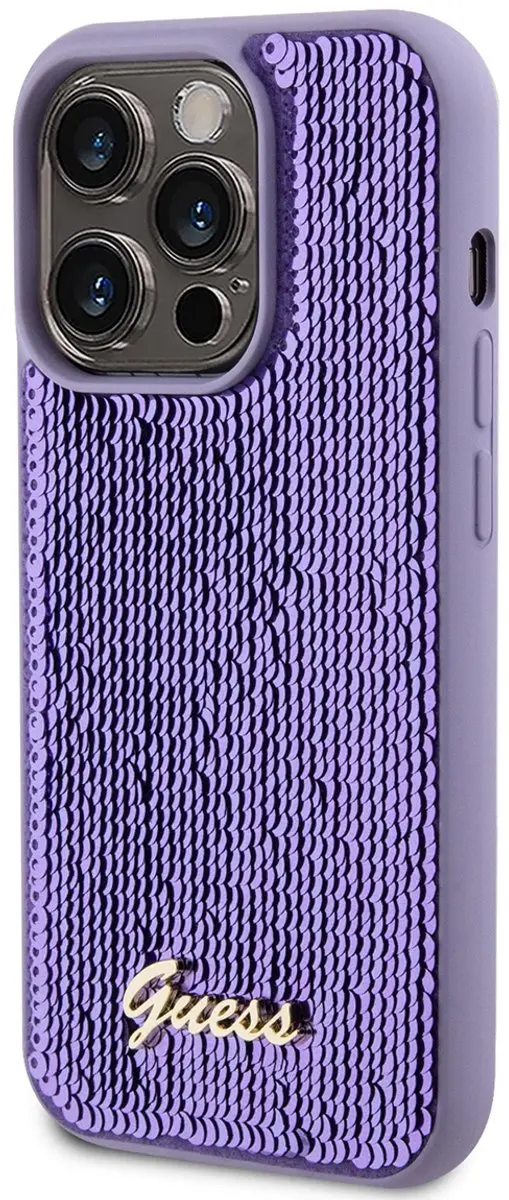 Guess Sequins Back Case iPhone 14 Pro - Paars GUHCP14LPSFDGSU - afbeelding 6 van 6