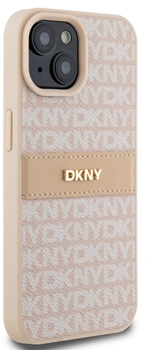 DKNY Textured Tonal Stripe Back Case - iPhone 15 Roze