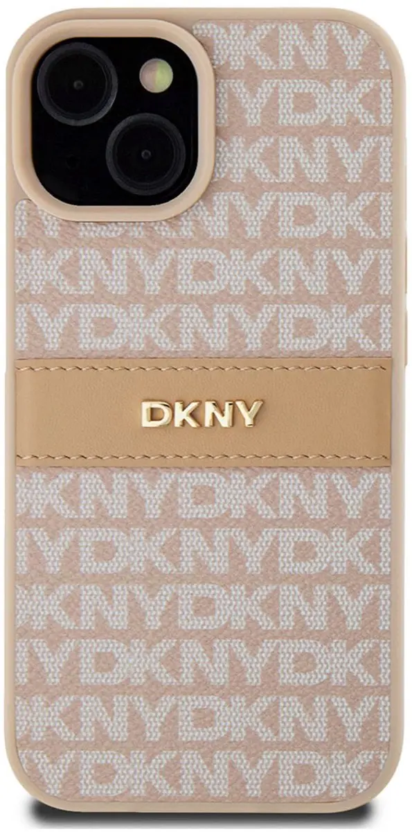DKNY Textured Tonal Stripe Back Case - iPhone 15 Roze