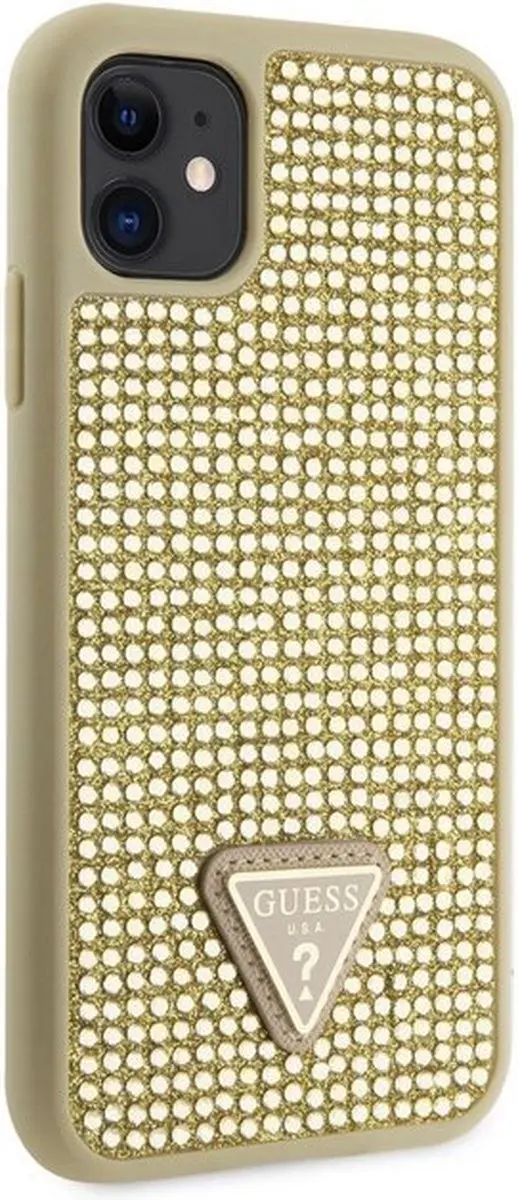 Guess Goud iPhone 11/XR Hoesje - Rhinstones Logo