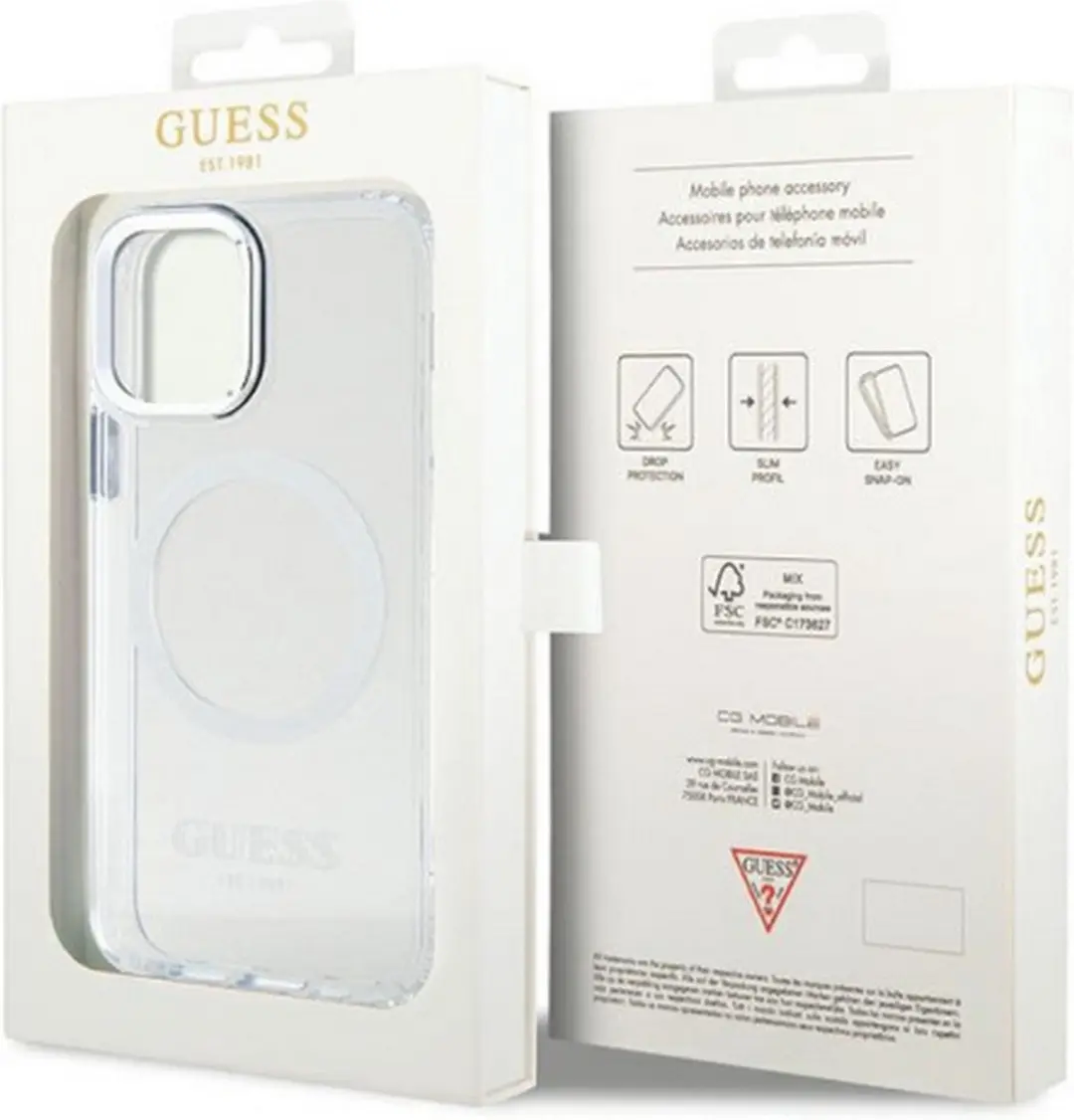 GUESS Translucent Back Case - iPhone 12/12 Pro - Zilver