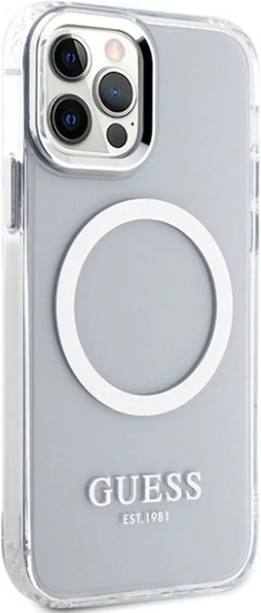 GUESS Translucent Back Case - iPhone 12/12 Pro - Zilver