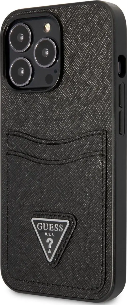 Guess Saffiano Double Card Hoesje iPhone 13 Pro