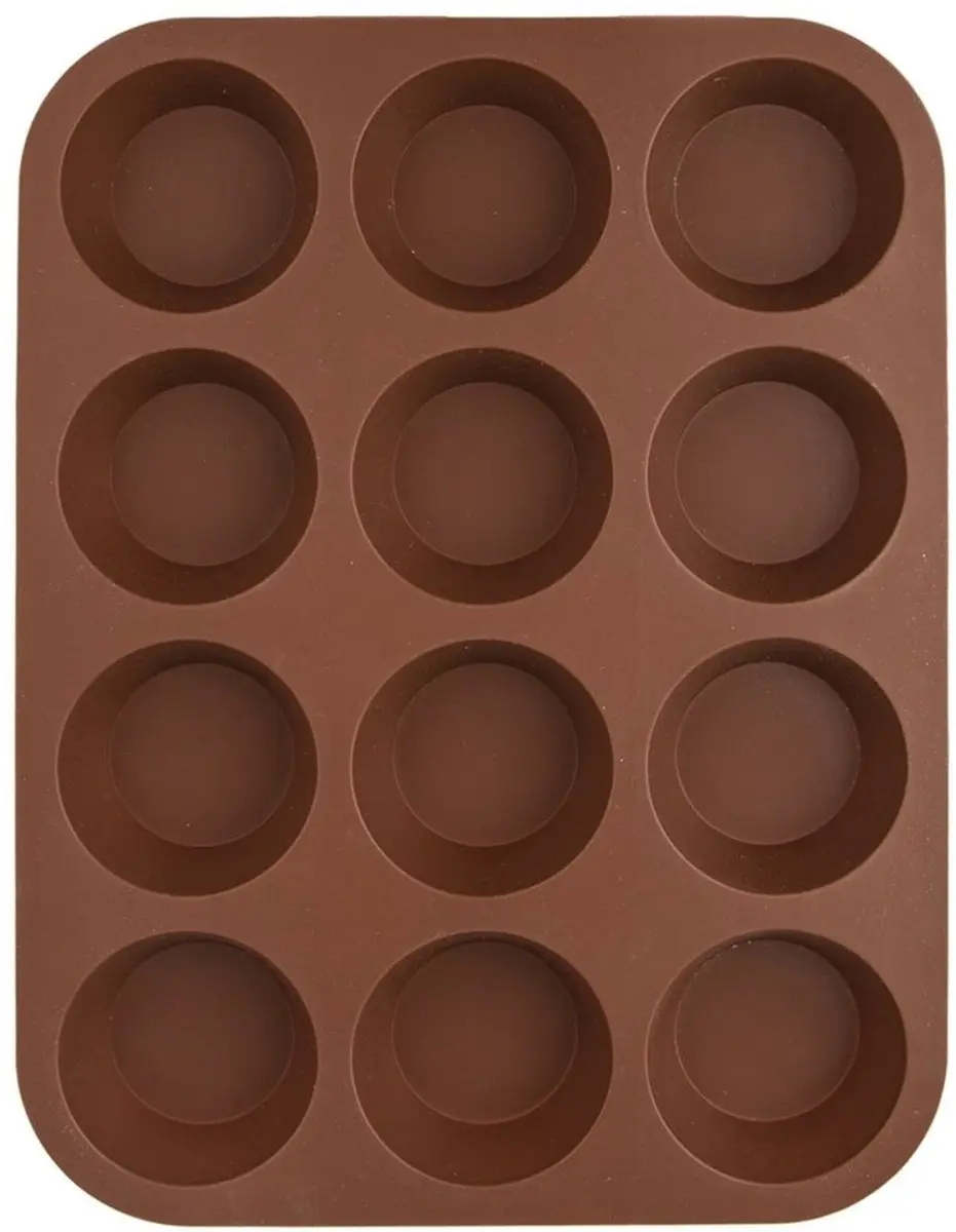 Orion Silikon Muffinbakvorm Rechthoekig 32,5x25x3cm - Bruin
