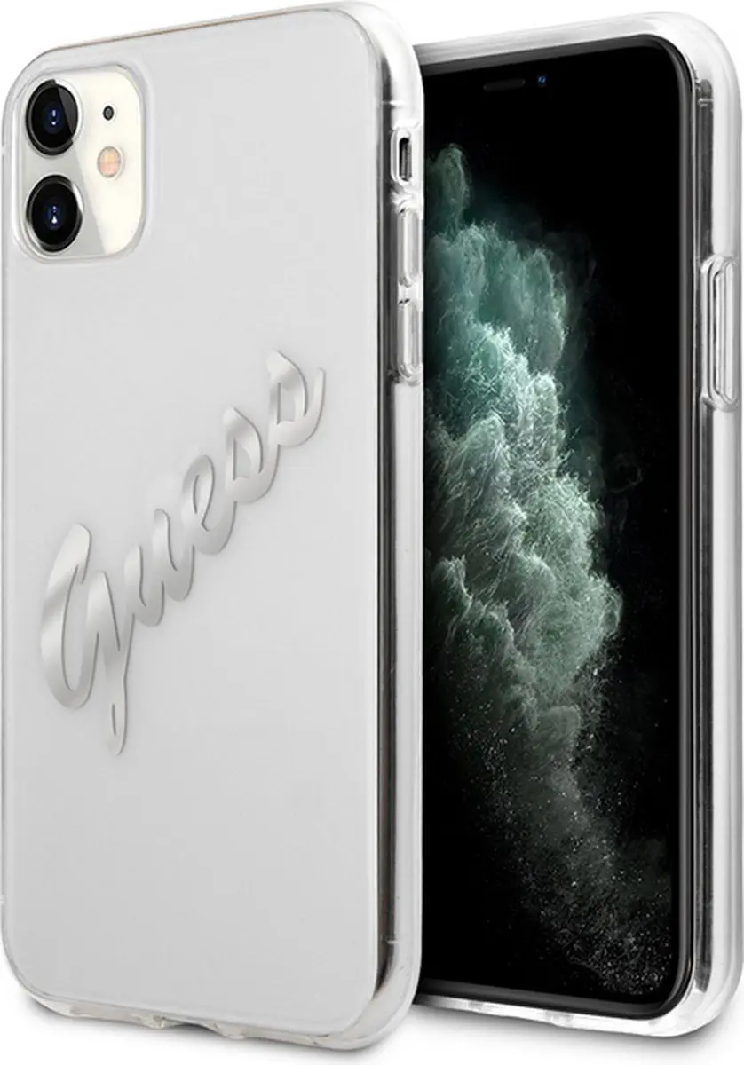 Guess Vintage Transparent Hoes iPhone 11 - Zilver