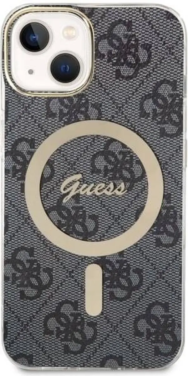 GUESS 4G Back Case MagSafe iPhone 14 Plus - Zwart