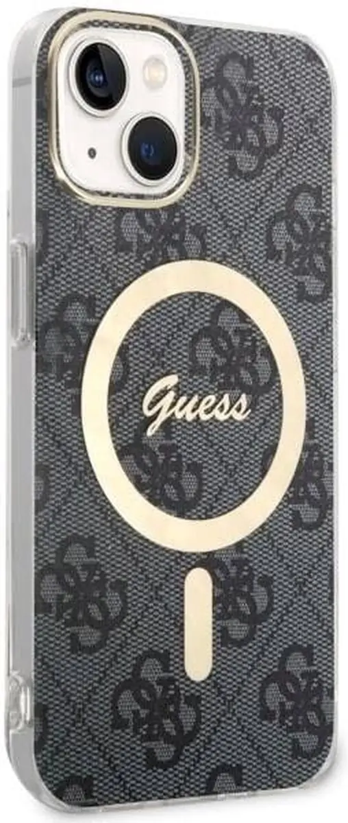 GUESS 4G Back Case MagSafe iPhone 14 Plus - Zwart