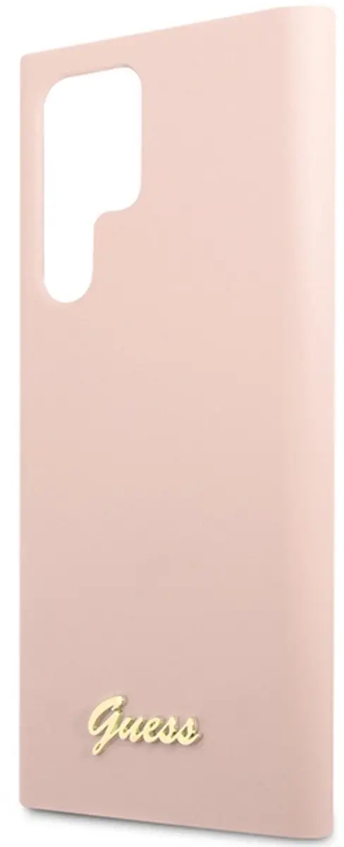 Guess Hoesje Siliconen Gold Logo Roze - Samsung Galaxy S23 Ultra - 3666339115043 - afbeelding 6 van 6