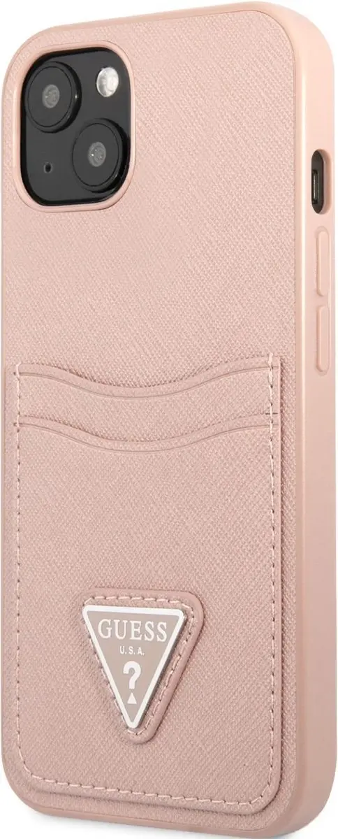 GUESS Saffiano Double Card Hoesje iPhone 13 Mini