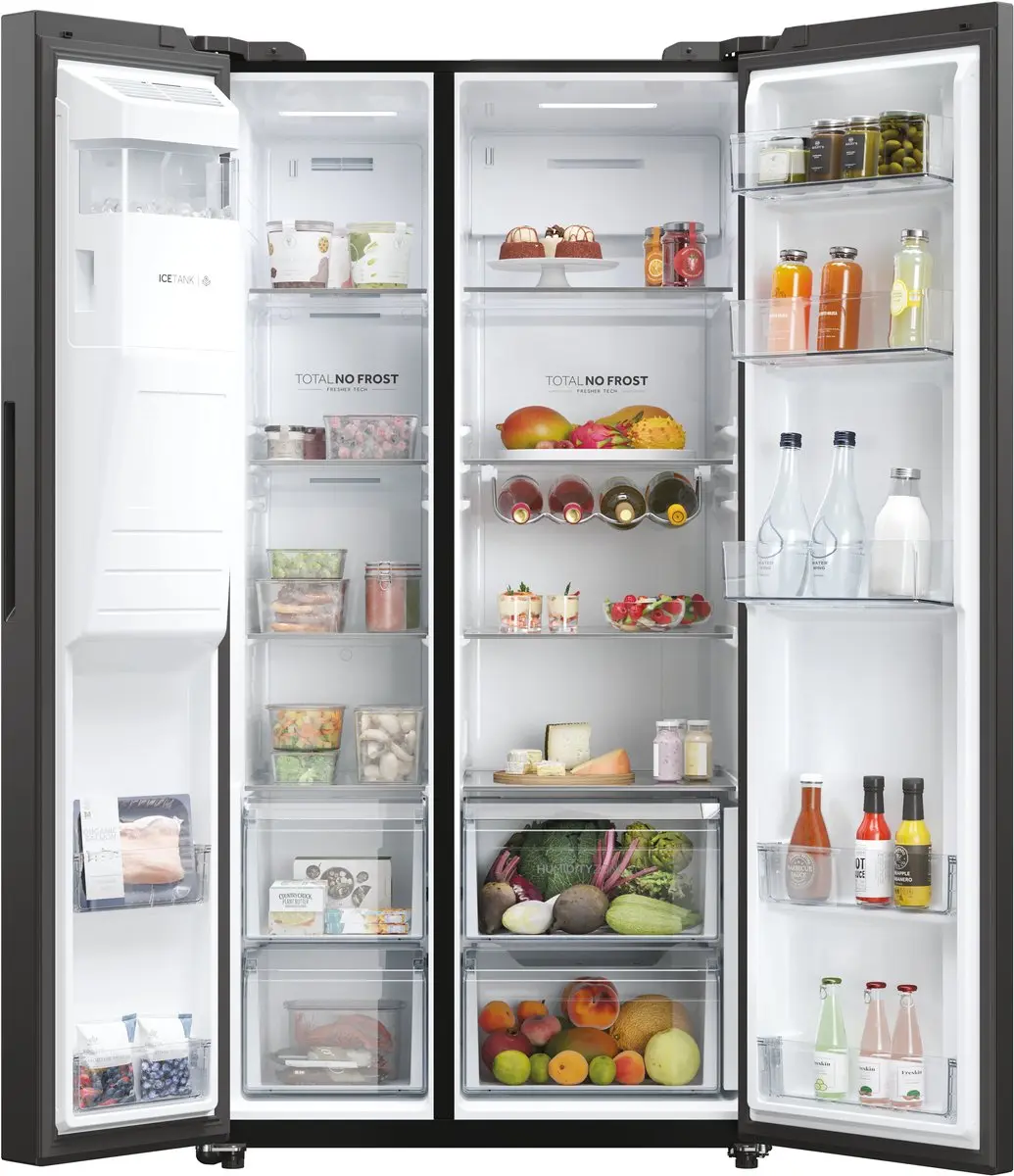 Haier HSW59F18EIPT Vrijstaand Koelkast 601L - Zwart