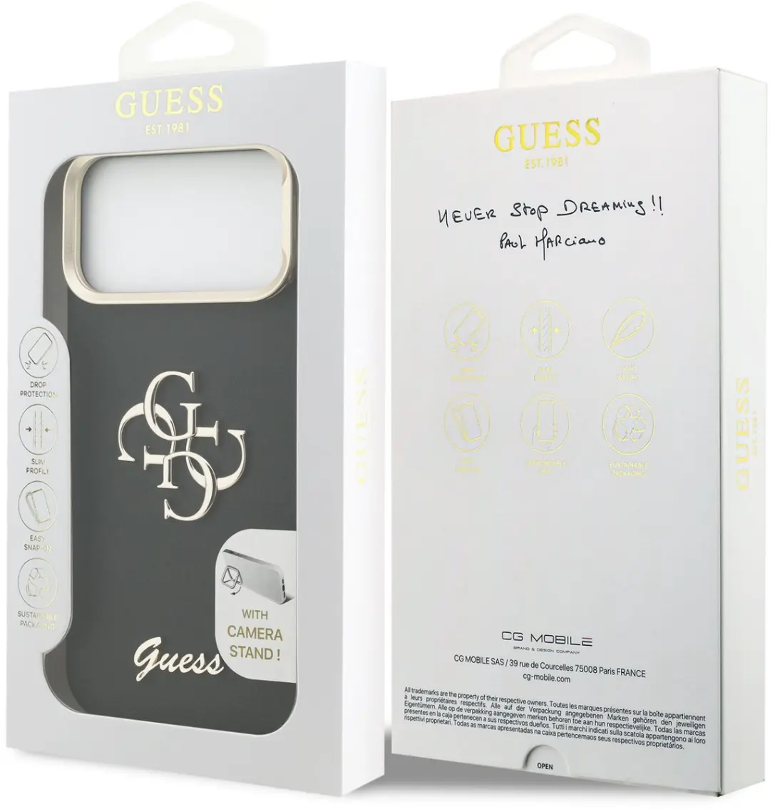 GUESS 4G Logo Hoesje iPhone 17 Pro Max - Zwart