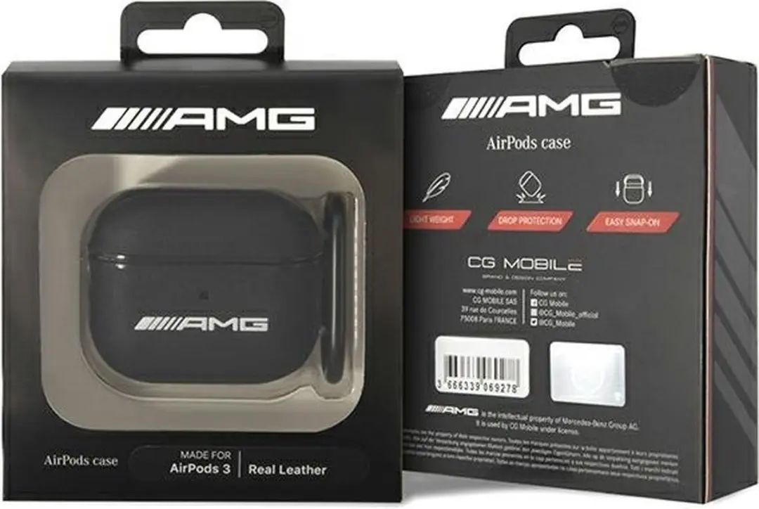 Mercedes AMG AirPods 3 Hoes - Zwart Leder