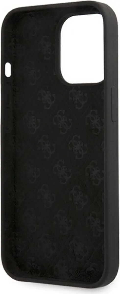 GUESS Silicone Retro Back Case Zwart - iPhone 13 Pro Max