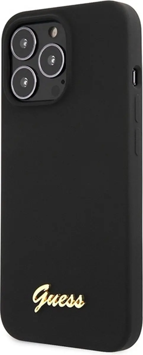GUESS Silicone Retro Back Case Zwart - iPhone 13 Pro Max