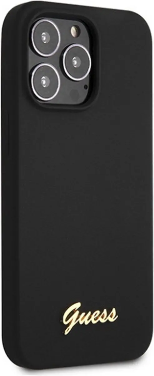 GUESS Silicone Retro Back Case Zwart - iPhone 13 Pro Max