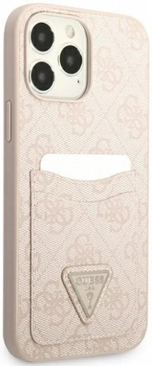 Guess 4G Double Card Back Case iPhone 13 Pro - Roze