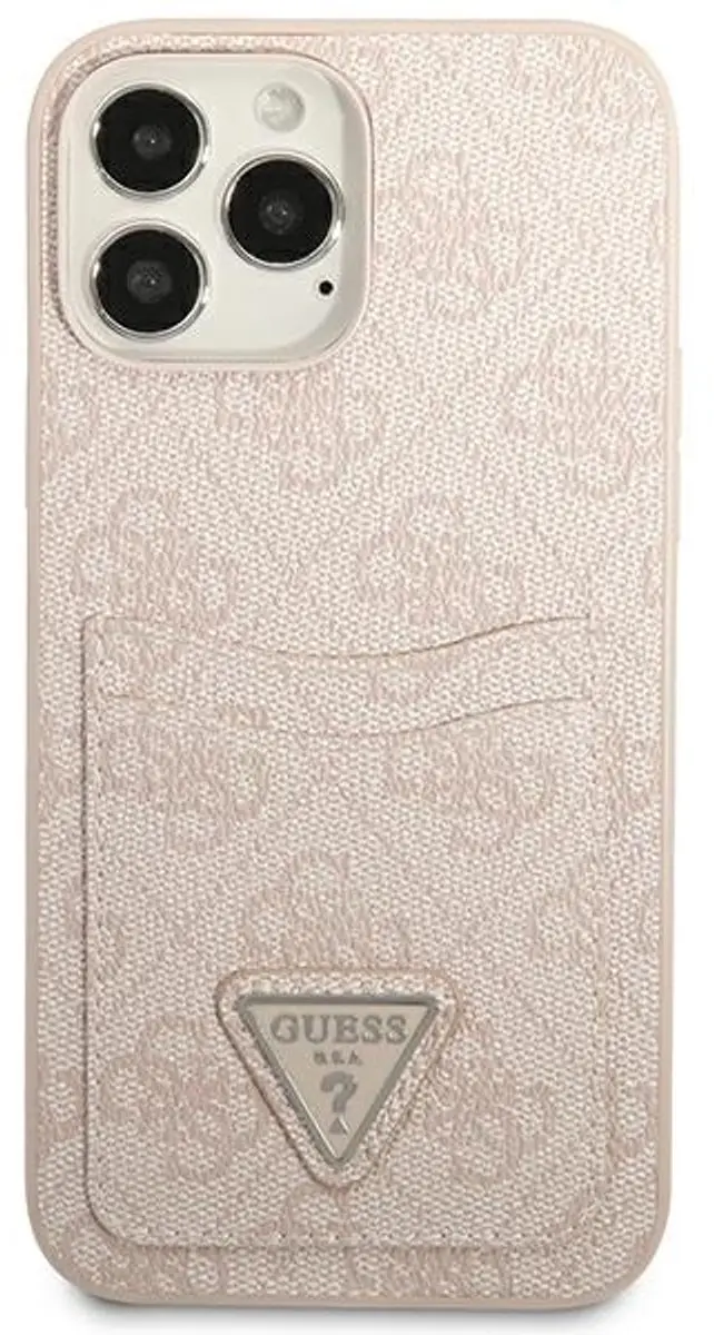 Guess 4G Double Card Back Case iPhone 13 Pro - Roze