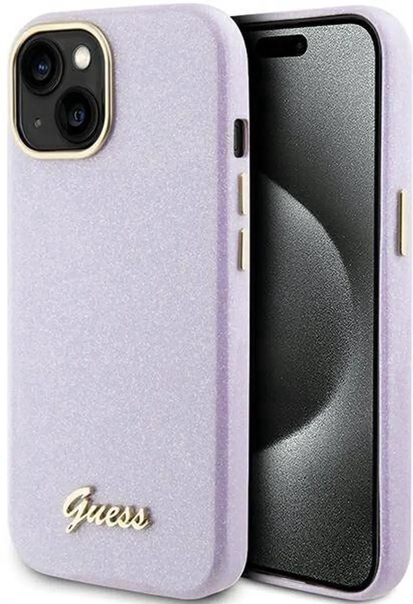 Guess Full Wrapped Glitter Back Case iPhone 15
