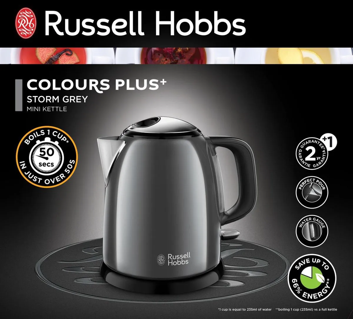Russell Hobbs 24993-70 Mini Waterkoker 1L - Grijs