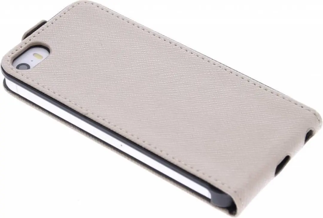 Guess Apple iPhone 5/5s/SE Studded Collection Fliphoesje - Crème