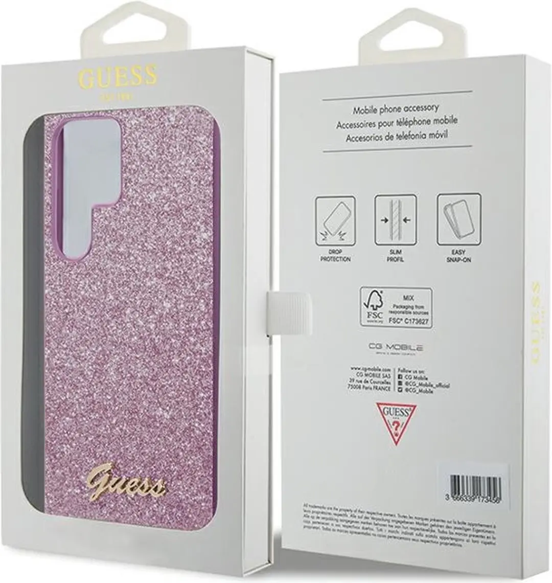 GUESS Glitter Back Case Samsung Galaxy S24 Ultra - Paars - afbeelding 6 van 6